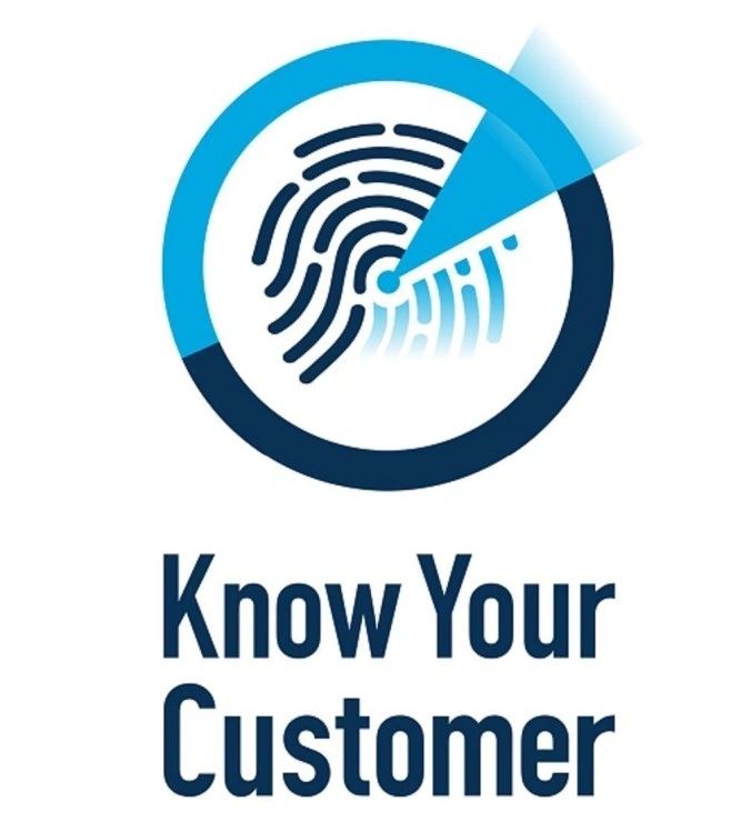 Fingerprint illustration with the words Know Your Customer, used on DFG’s historical website