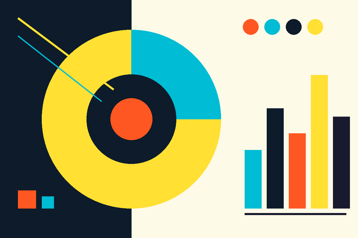 Swiss-style geometric graphic representing DFG Ventures' portfolio and growth