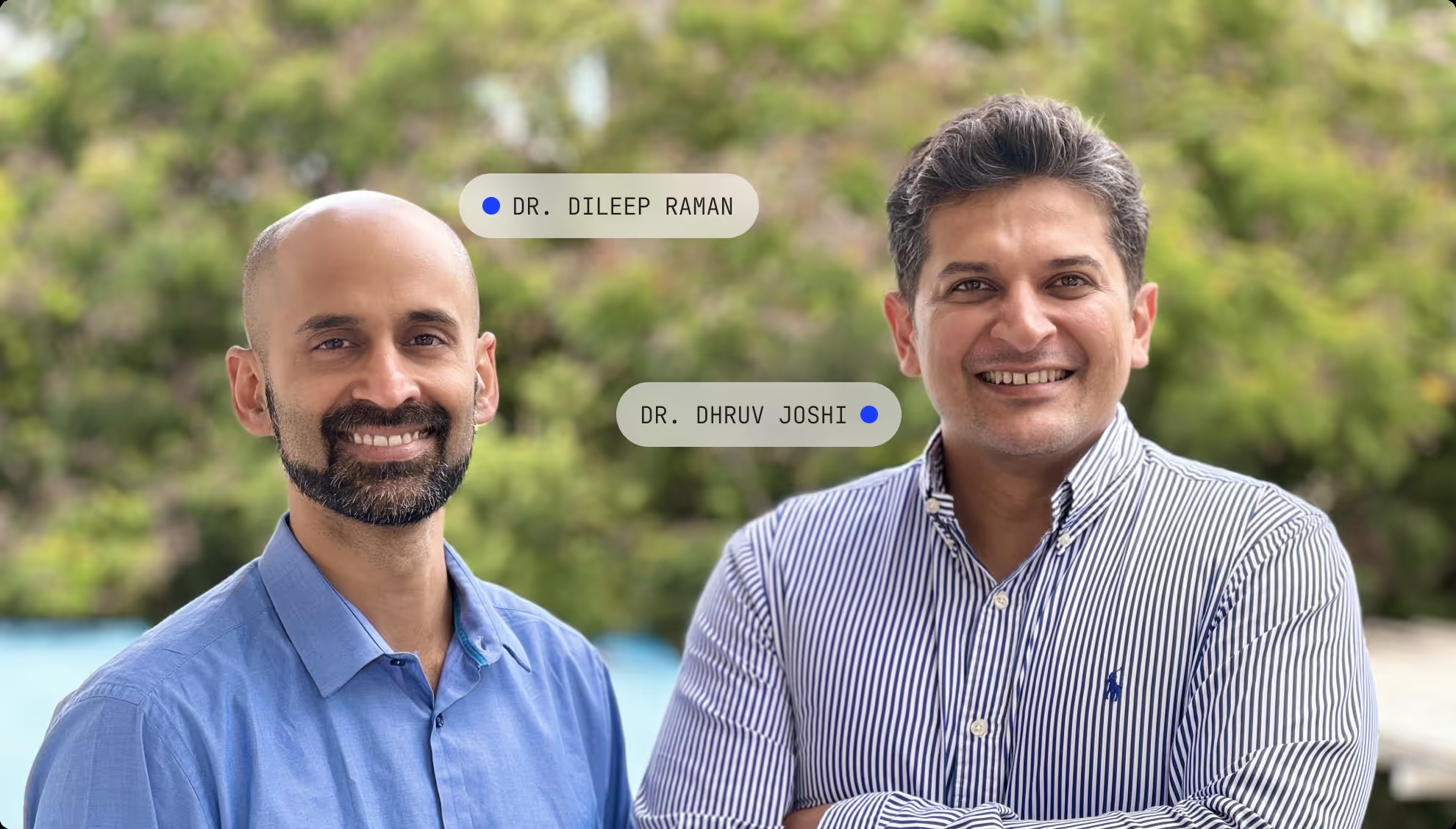 Cloudphysician co-founders Dileep Raman on the left and Dhruv Joshi on the right