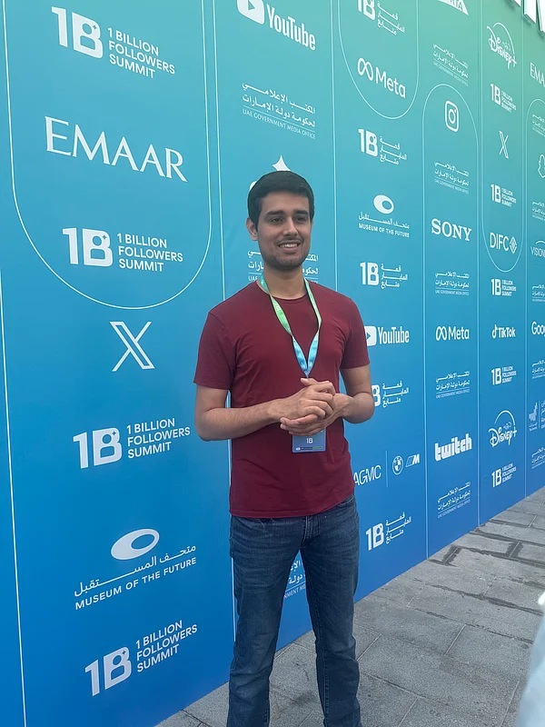 Dhruv Rathee at a creator event in Dubai in 2026