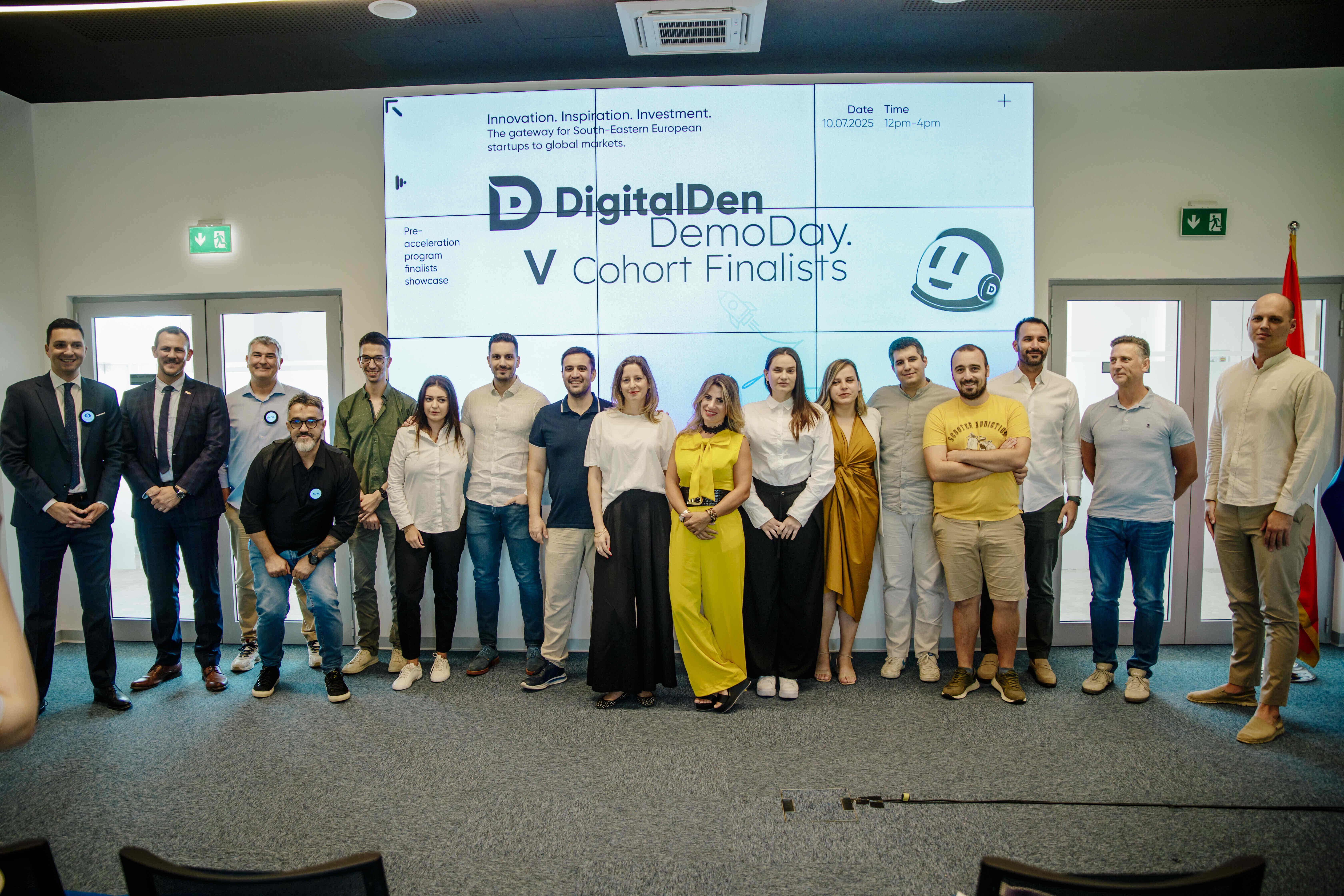 Participants and supporters at Digital Den’s fifth-cohort Demo Day in July 2025