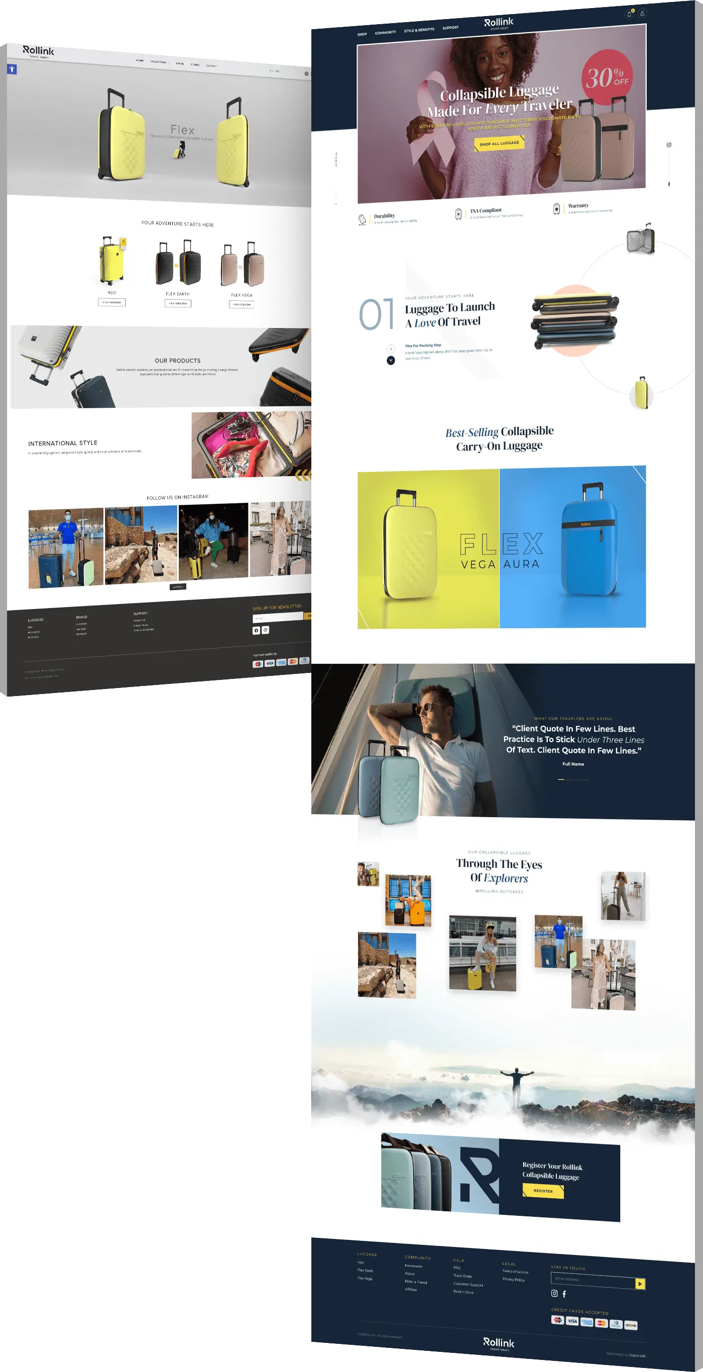 Digital Silk’s published before-and-after comparison of the Rollink website