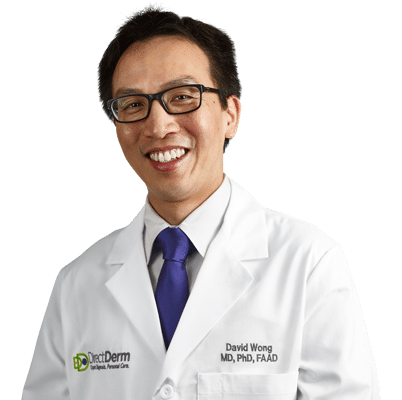 DirectDerm co-founder and CEO David J. Wong in a white medical coat
