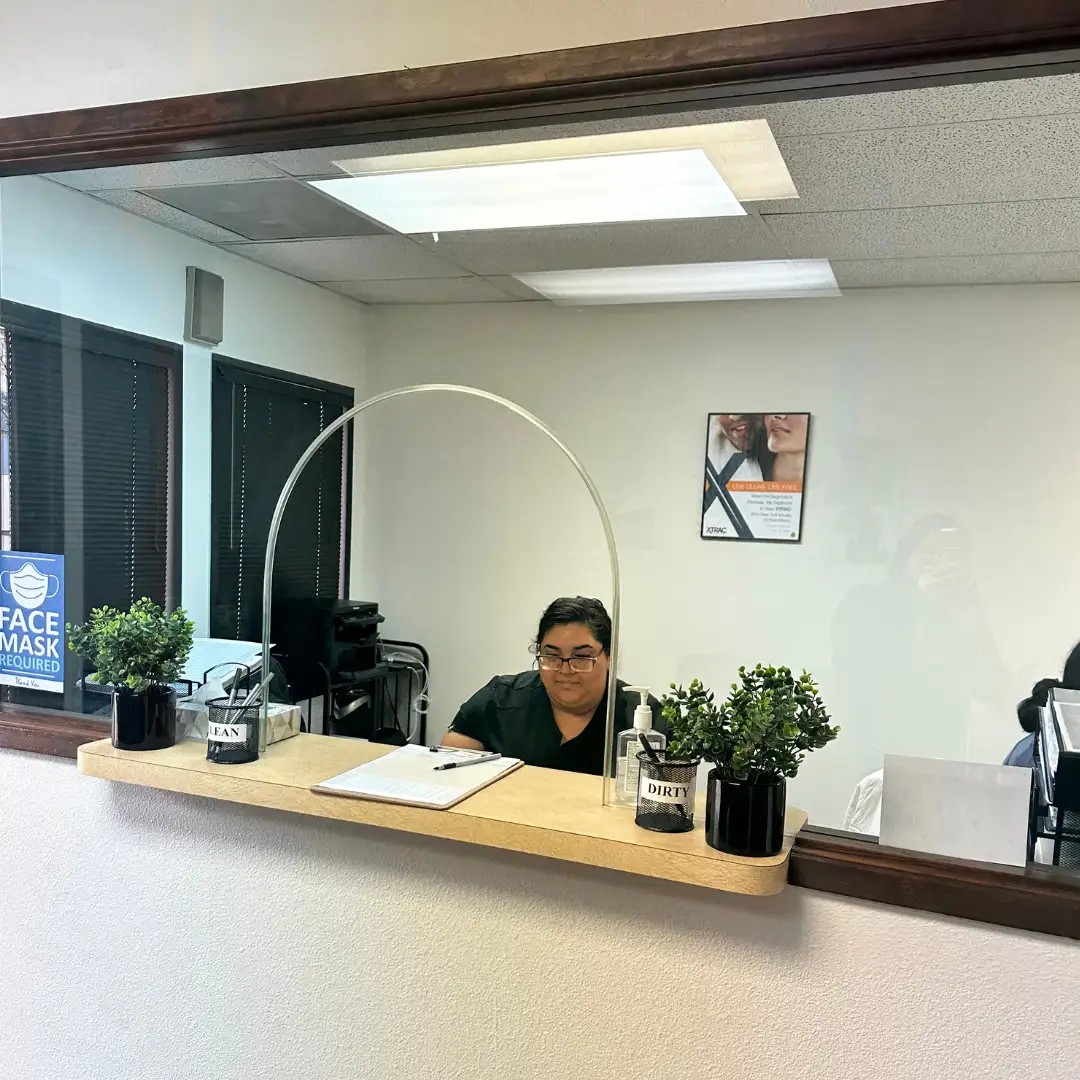 Reception desk at DirectDerm's Fresno dermatology clinic