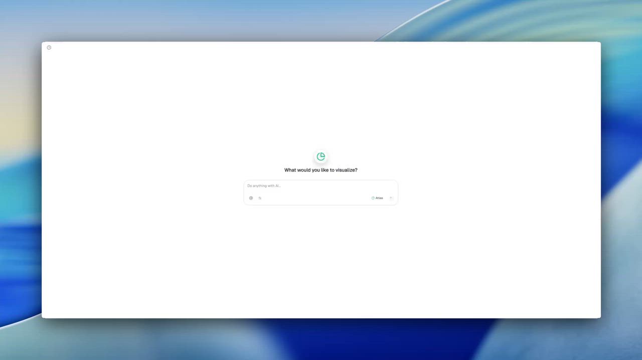Official Discern ATLAS demo still showing a natural-language visualization prompt