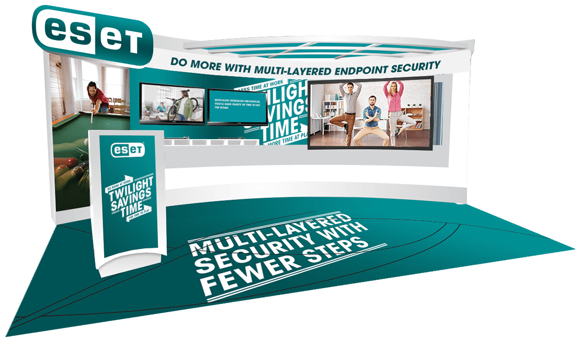 ESET Twilight Savings Time booth design shown in Diseño’s portfolio