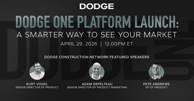 Dodge One platform launch webinar announcement dated April 29, 2026