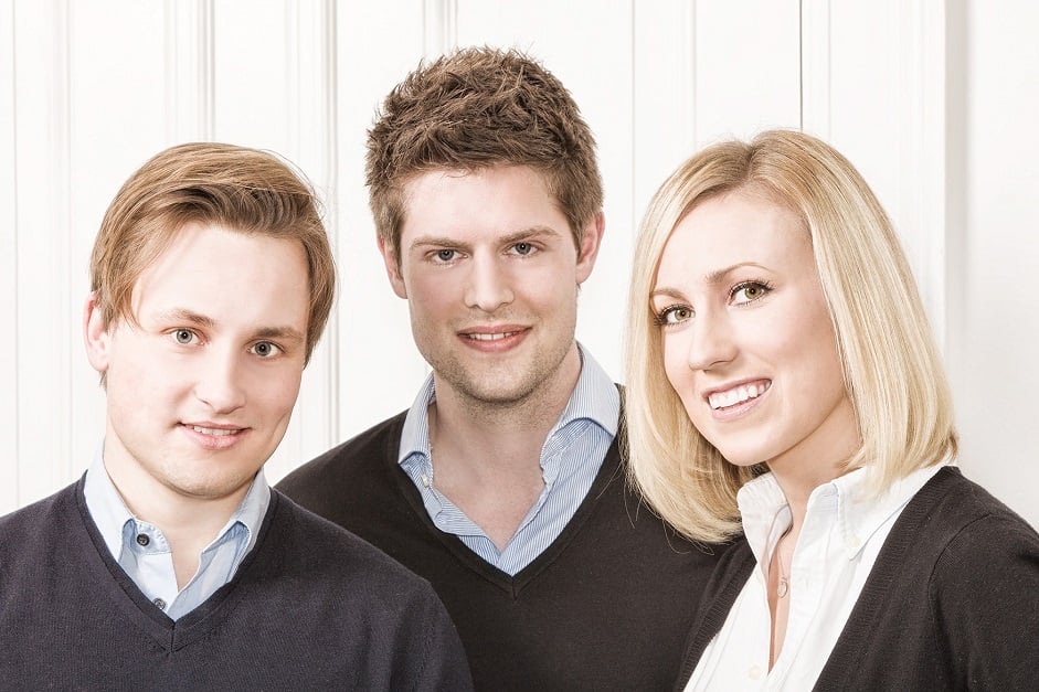 HelloFresh co-founders Dominik Richter, Thomas Griesel and Jessica Nilsson