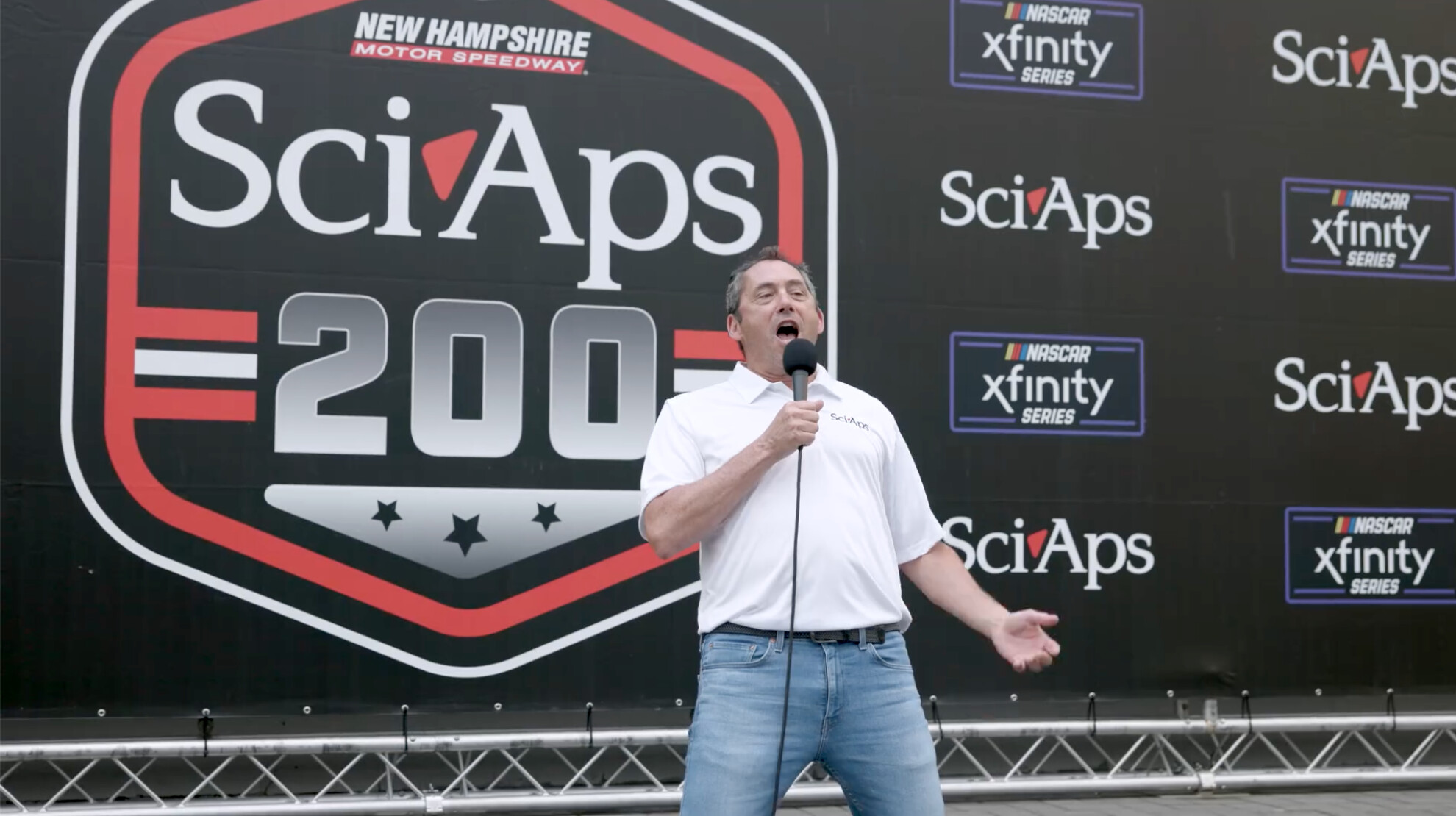 Don Sackett gives the command to start engines at the 2024 SciAps 200