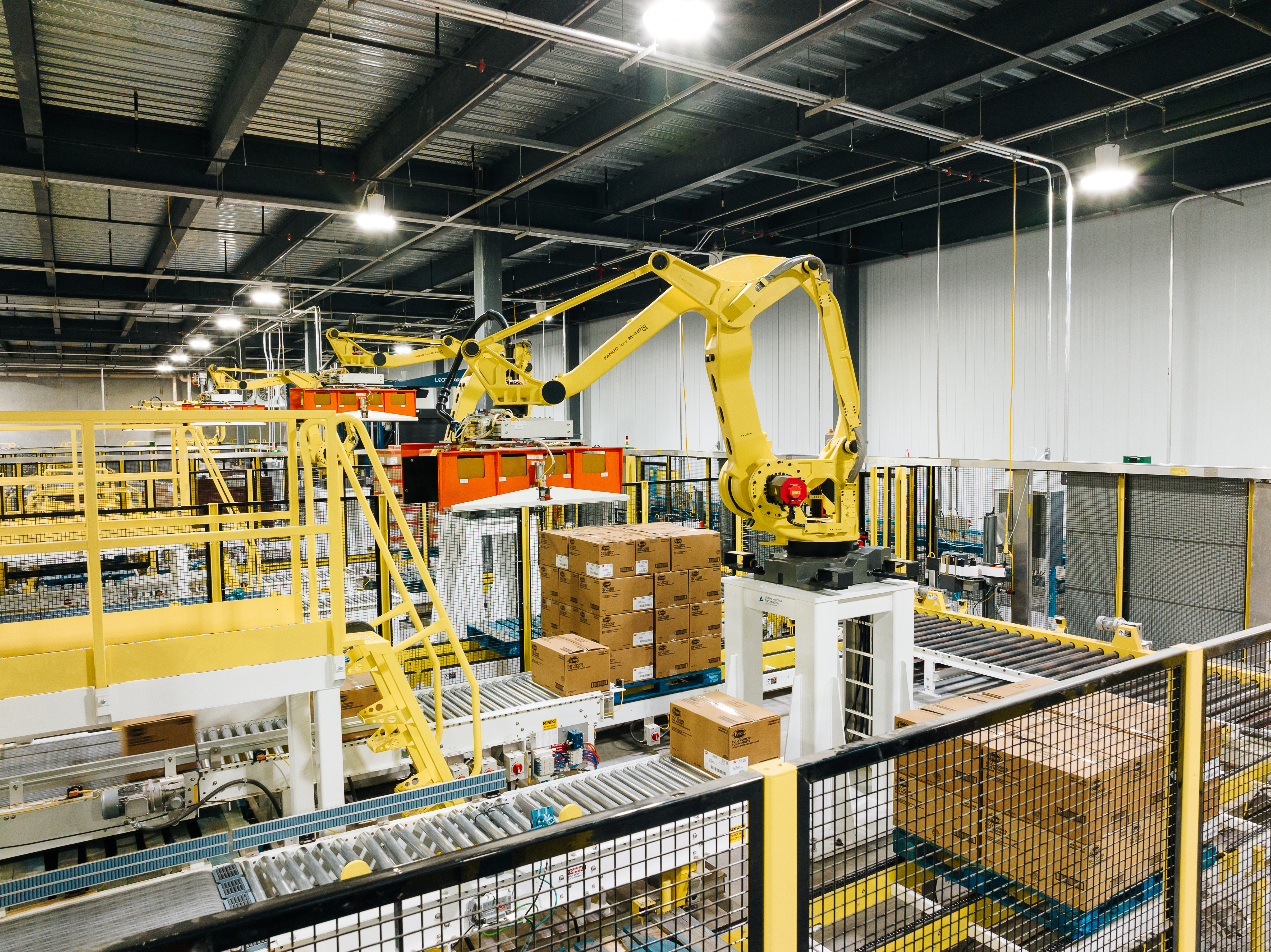 Robotics and automation equipment inside Tyson Foods’ Danville production facility