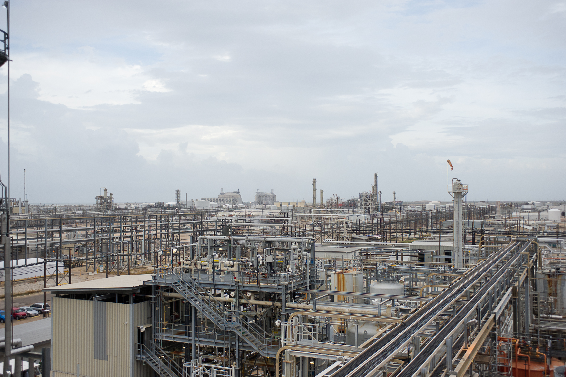 Pipes, tanks and processing structures at Dow’s manufacturing site in Freeport, Texas