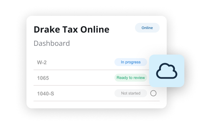 Drake’s marketing illustration of an online dashboard with work in progress and ready for review
