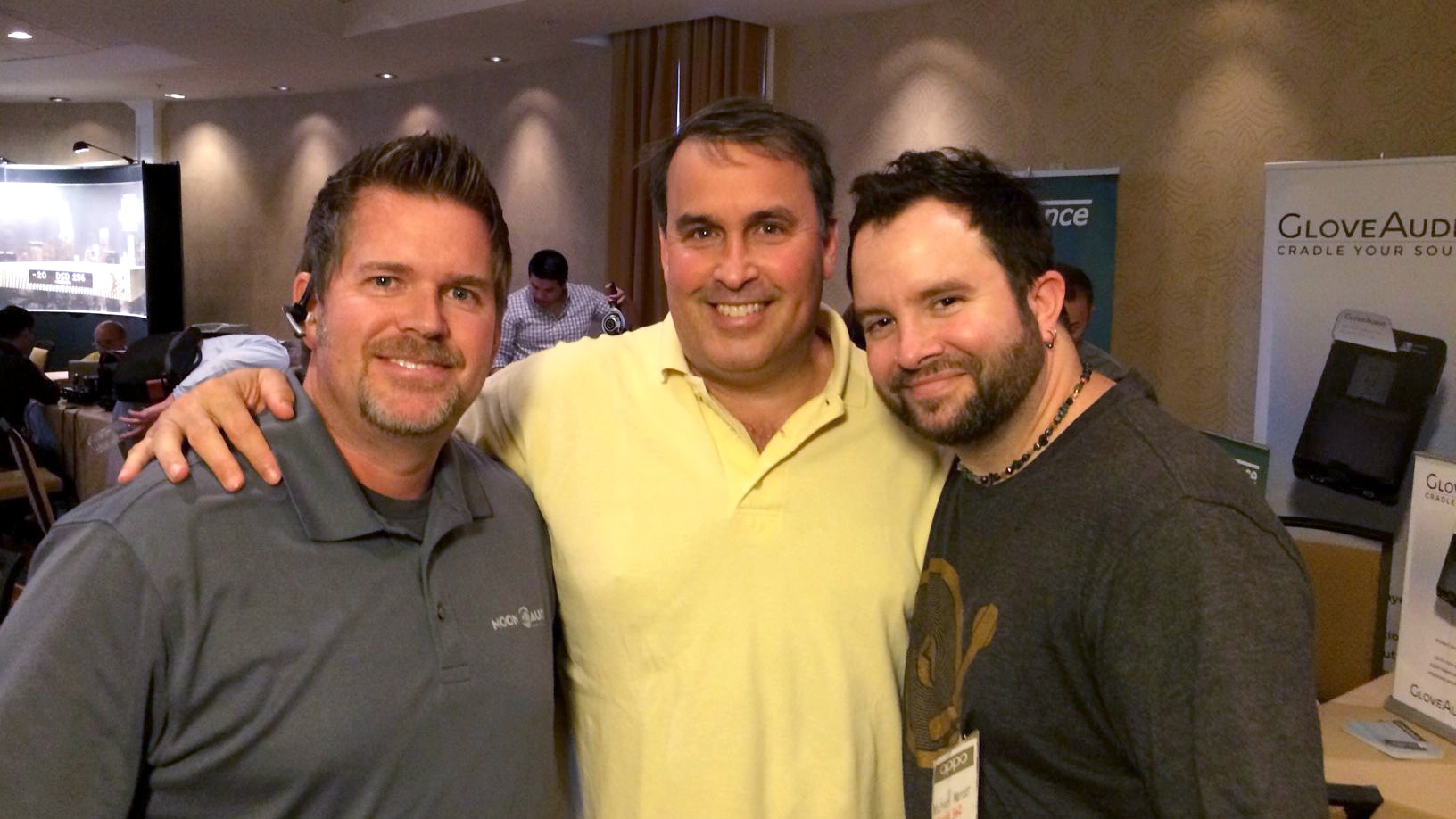 Drew Baird on the left, Kenny Gould in the center and Michael Mercer on the right at CanMania 2014.