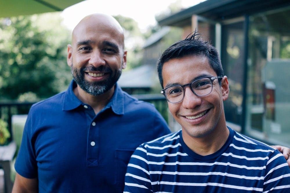 Drift co-founders David Cancel and Elias Torres outdoors