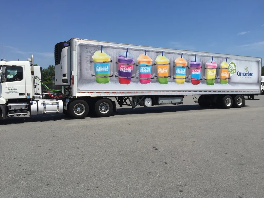 A Cumberland Farms commercial truck, shown in Drivewyze company materials