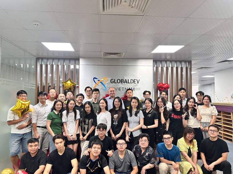 Dror Har with the Globaldev Vietnam team in their office