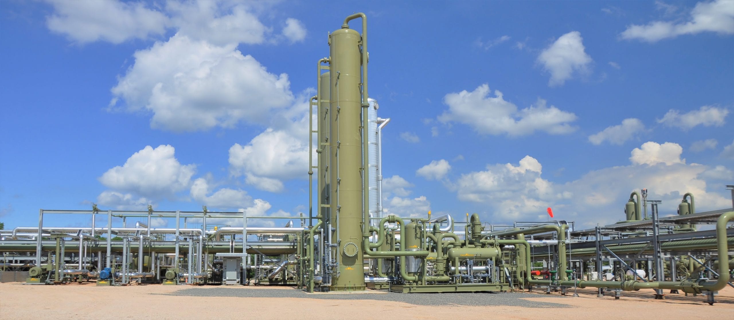 Pipes, vessels and treatment equipment at DT Midstream’s Longstreet facility
