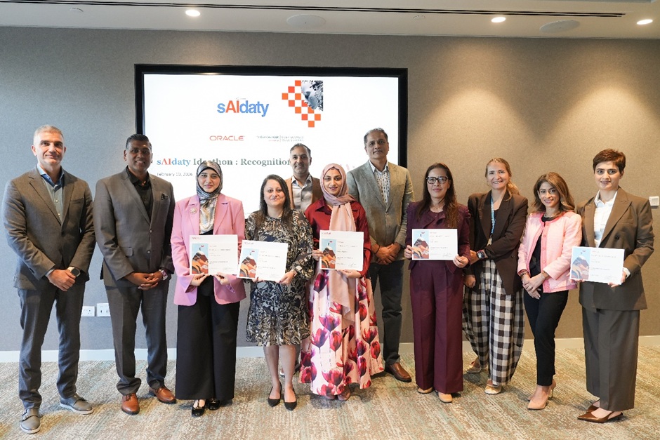 Participants and representatives at the sAIdaty Ideathon recognition event at Oracle headquarters
