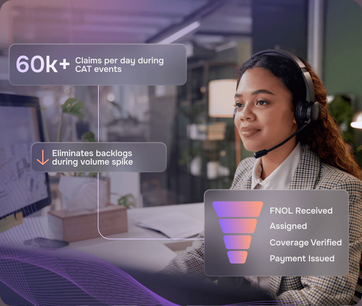 Duck Creek Claims product interface arranged across several screens