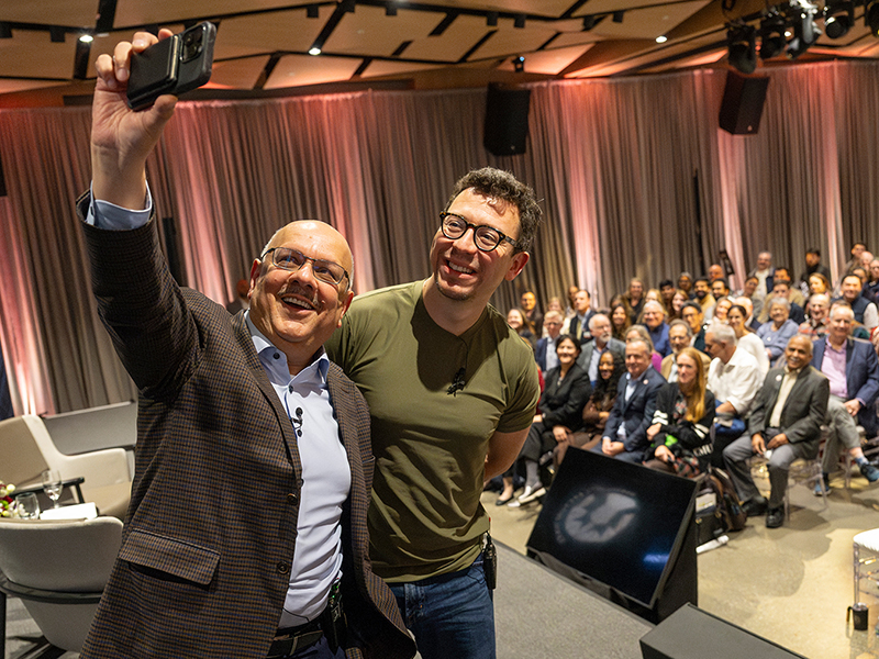 Duolingo co-founder Luis von Ahn speaking onstage