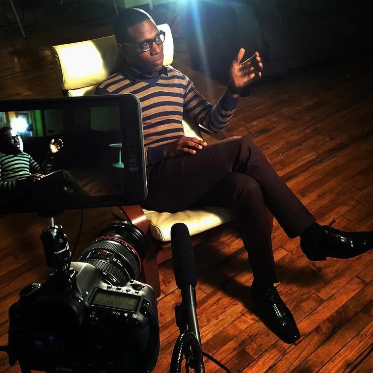 Duránd F. Davis Jr. seated during a filmed interview in Detroit in 2016