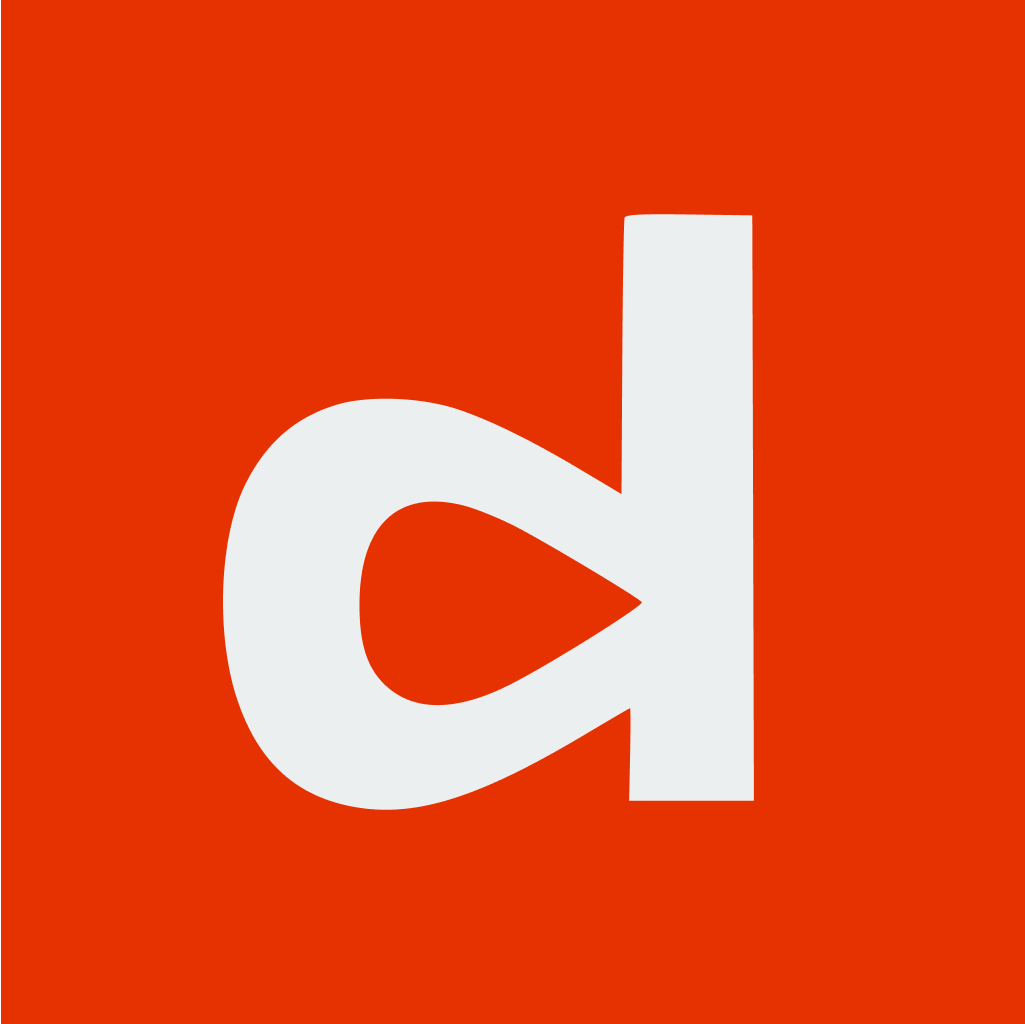 Duranta logo - a white lowercase d on an orange field