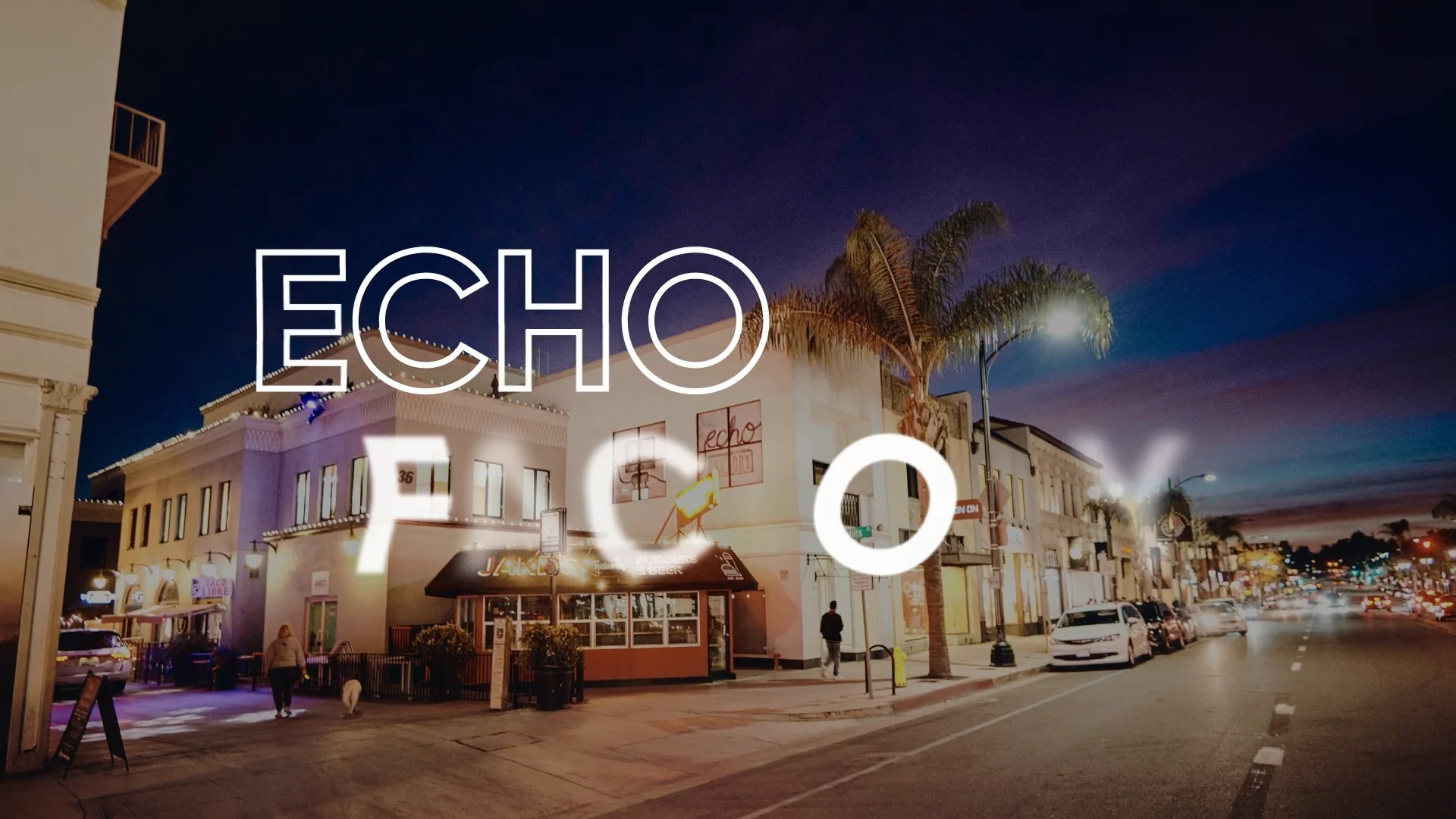 Echo-Factory's Old Pasadena office building at dusk
