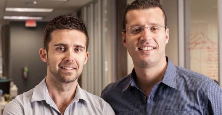 BigCommerce co-founders Eddie Machaalani, left, and Mitchell Harper, right, standing together in an office