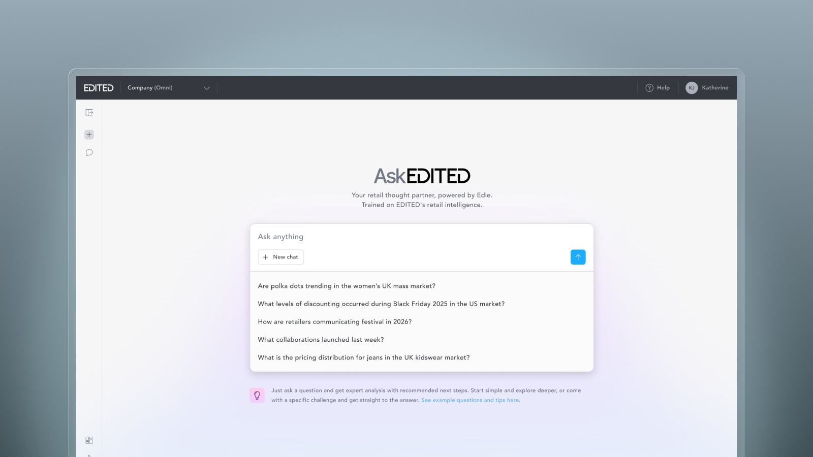 AskEDITED product interface shown on a laptop-style screen