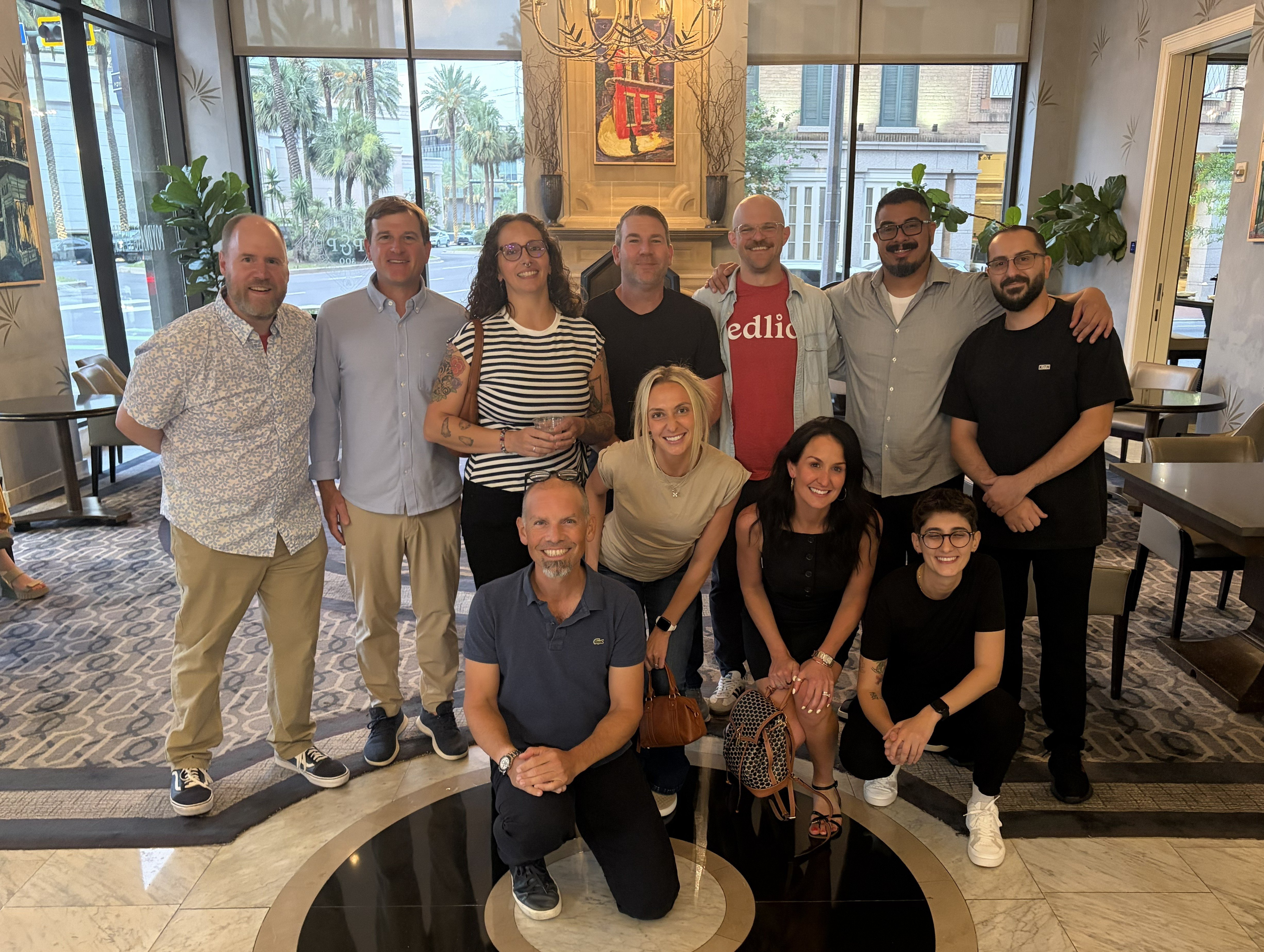 Edlio team gathered in New Orleans during NSPRA 2026, with founder Ali Arsan at the front left