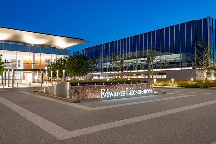 Edwards Lifesciences corporate campus with landscaped grounds