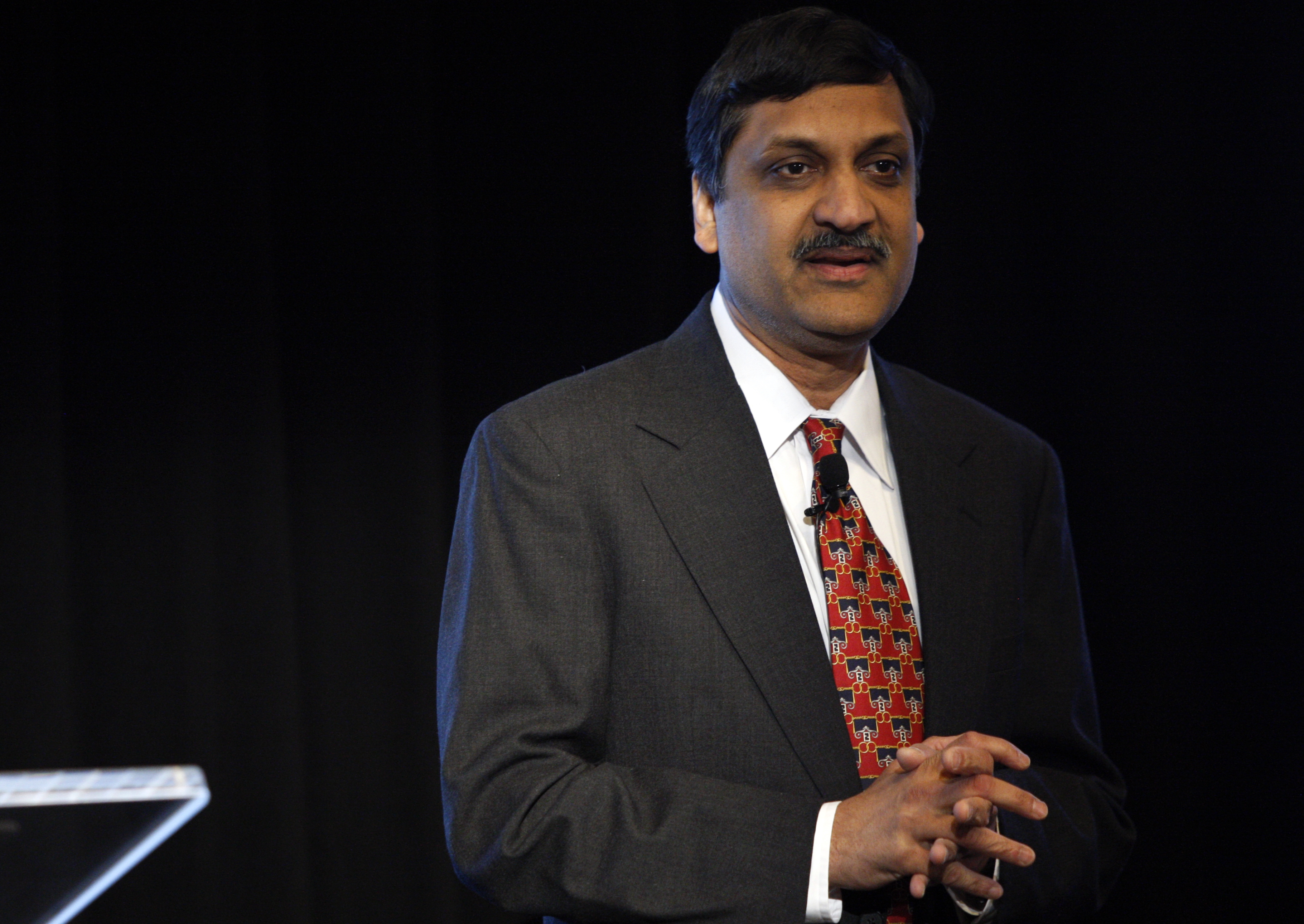 Founding edX president Anant Agarwal speaking at the 2012 announcement