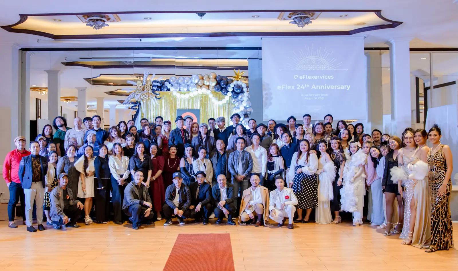 eFlexervices employees gathered at the company's 24th anniversary celebration in Baguio