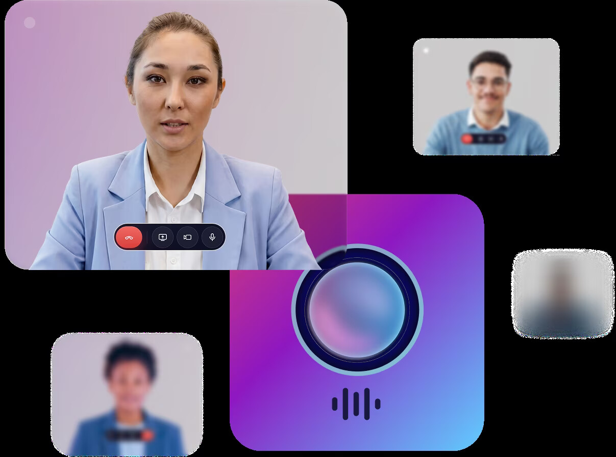 Eightfold AI product illustration showing a conversational AI interview