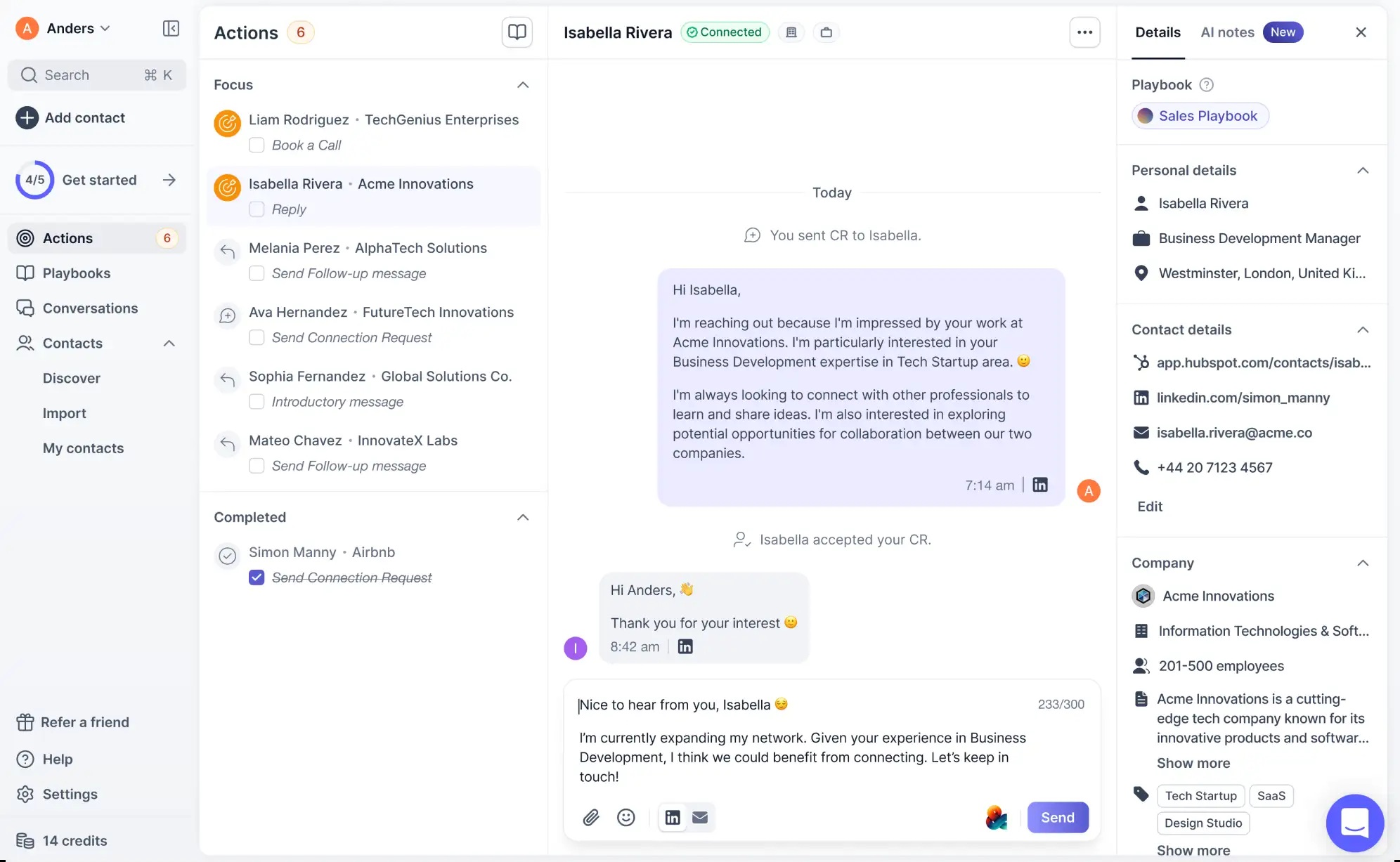 Eleken’s redesigned Zaplify Actions workspace with a checklist and conversation interface