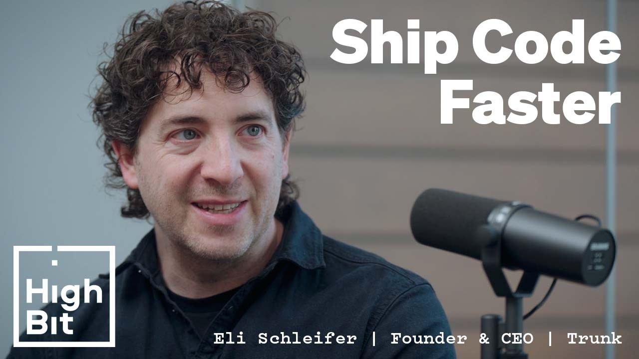 Eli Schleifer speaking into a microphone during the High Bit interview