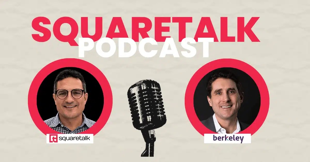 Squaretalk podcast artwork showing Elie Rubin on the left and Berkeley Payments CEO Lawrence Tepperman on the right