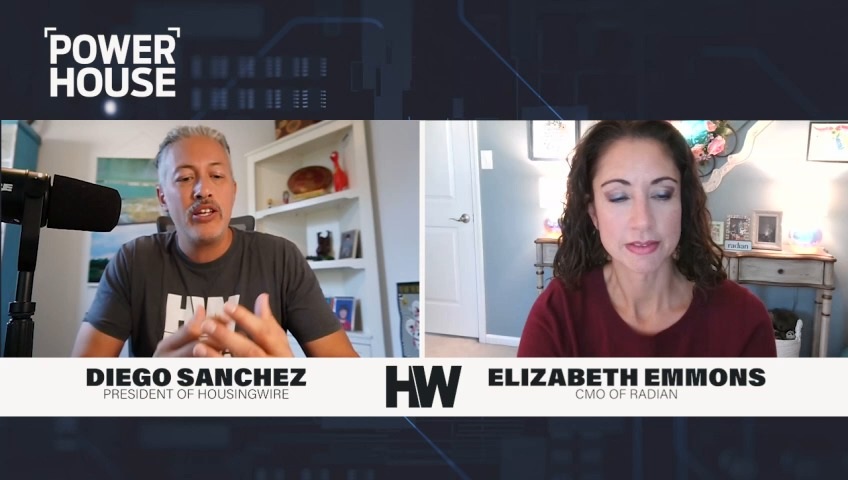 Elizabeth Emmons speaking with HousingWire president Diego Sanchez during a Power House video interview
