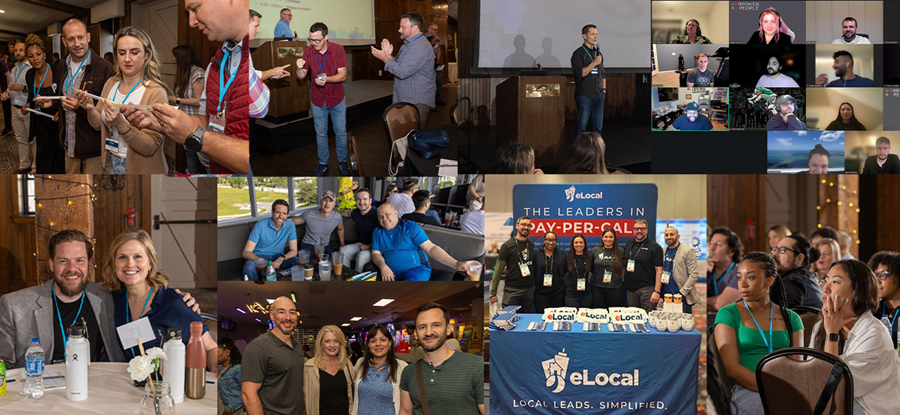 A company-supplied collage of eLocal employees and team activities