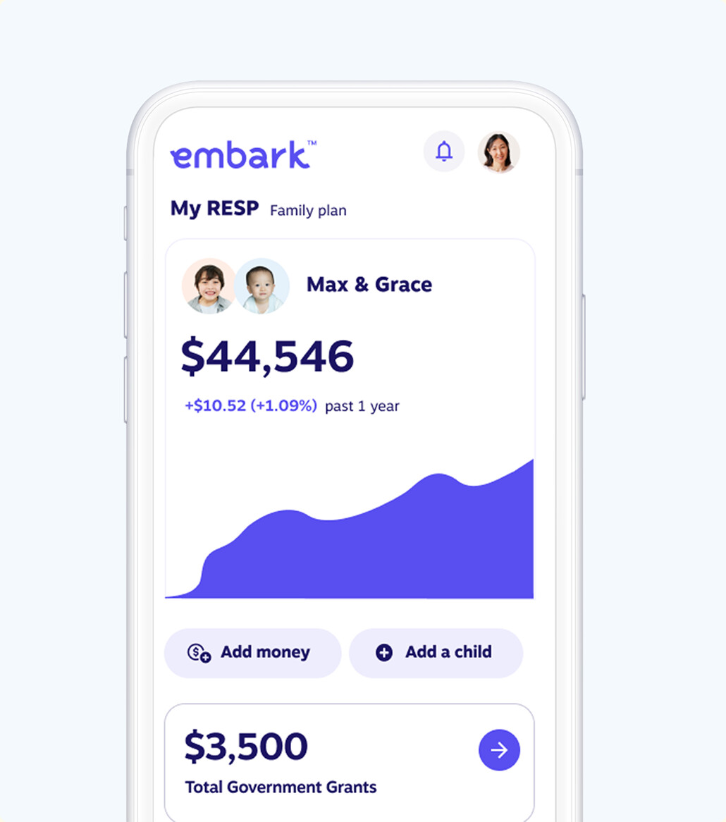 Embark mobile account interface shown on a smartphone