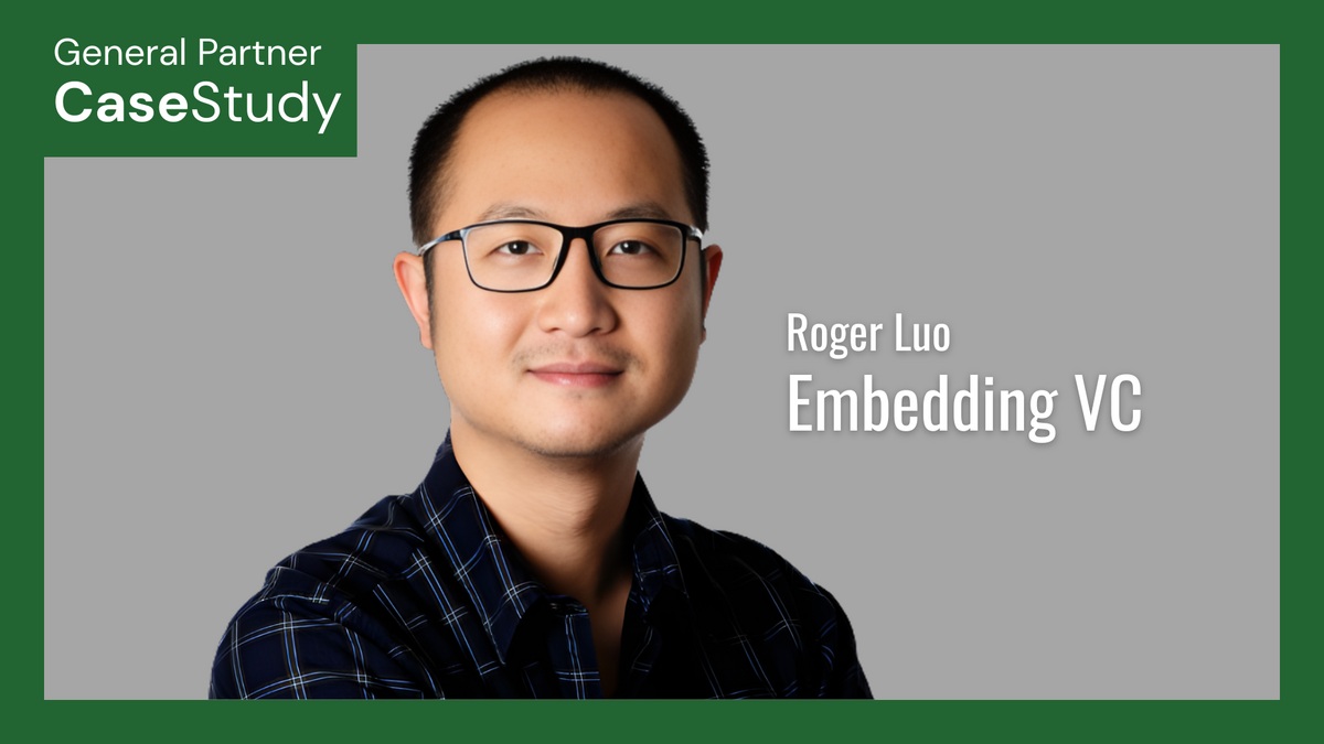 Roger Luo, founder of Embedding VC, in a Decile Group case-study portrait
