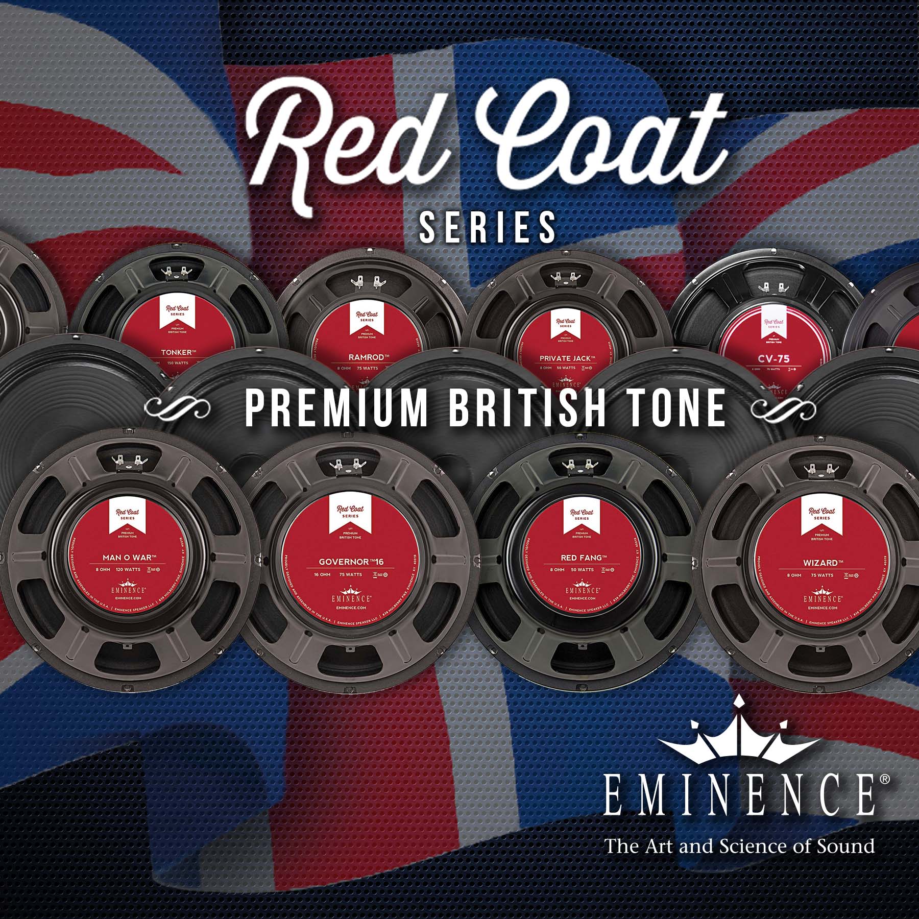 Eminence Redcoat series guitar speaker, front view