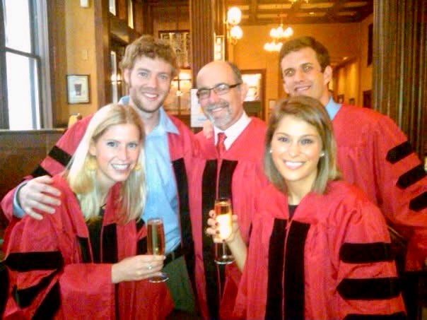 Emma Off, at bottom left, celebrates graduation with fellow University of Cincinnati Law classmates in 2011