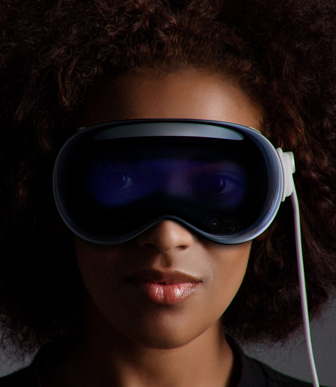 A shopper wearing an Apple Vision Pro headset browsing an Emperia virtual store