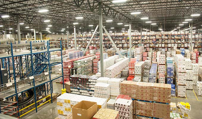 Cases of wine and spirits arranged through Empire Merchants North’s warehouse
