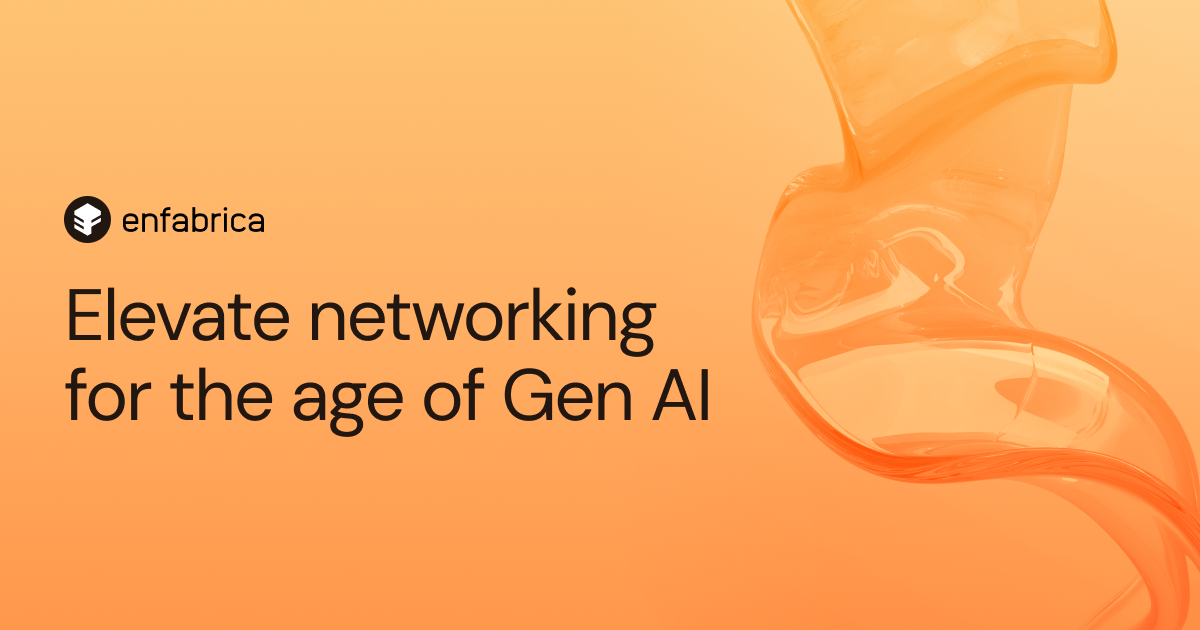 Enfabrica logo and brand tagline: Elevate networking for the age of Gen AI