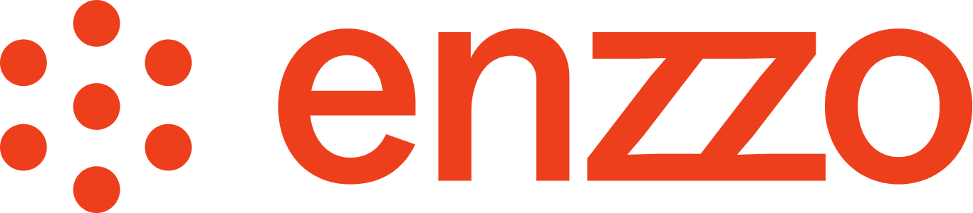 Enzzo logo - lowercase orange wordmark