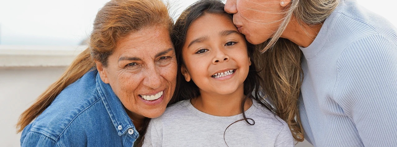Three generations of a family in Equality Health’s website imagery