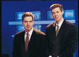 Archival photograph of Erez and Alon Goren in Radiant Systems’ 1997 annual report