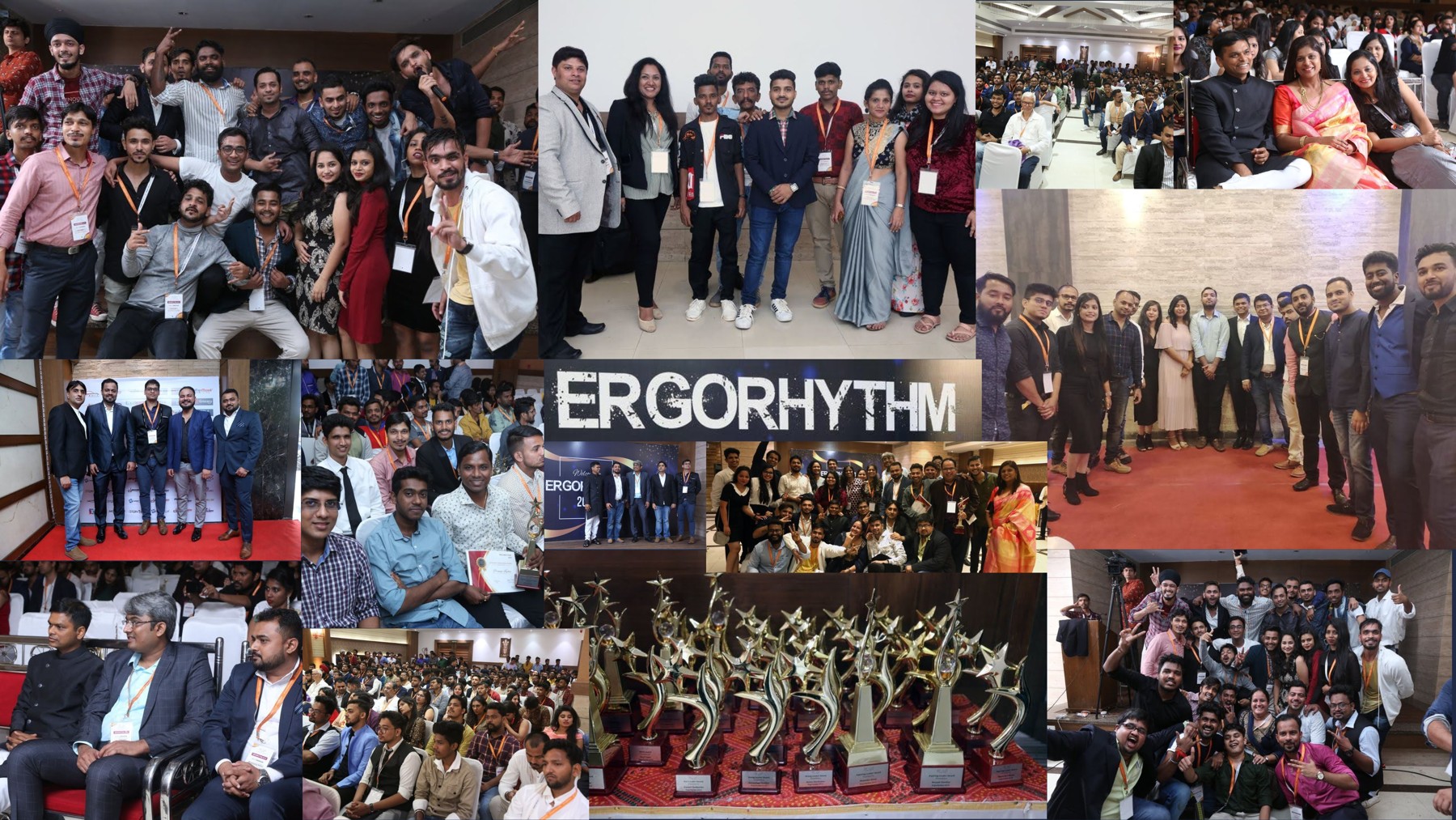 Collage of Ergode employees at the Ergorythm annual gathering